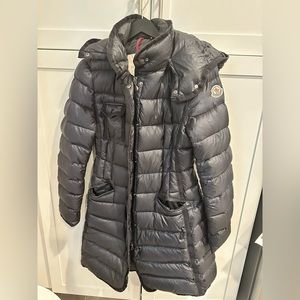 MONCLER Hermine Hooded Puffer Jacket Dark Navy Size 1